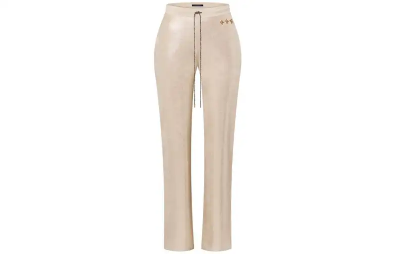 LOUIS VUITTON Knitted Sweatpants Women's Beige