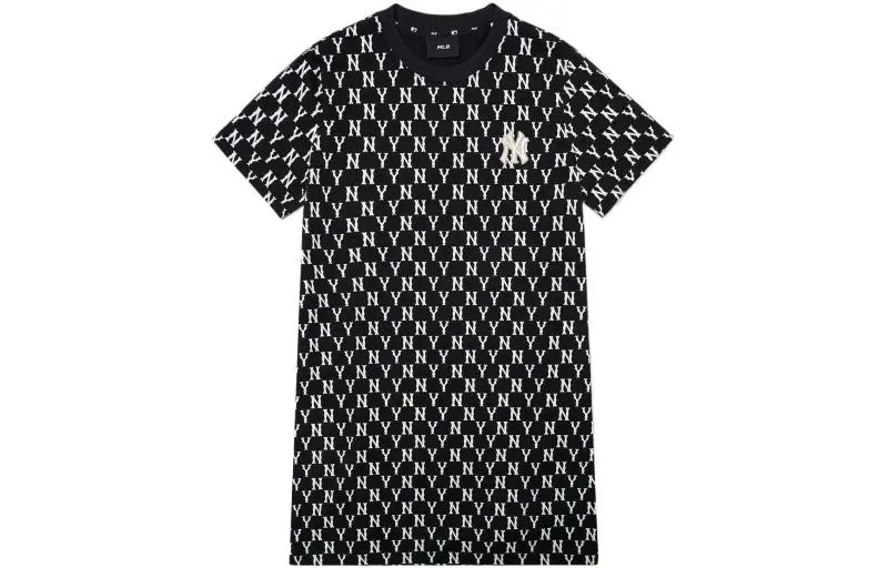 MLB Basic Logo Short Sleeved Dress Women's Black