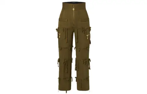 LOUIS VUITTON Cotton Gabardine Thread Detail Pants