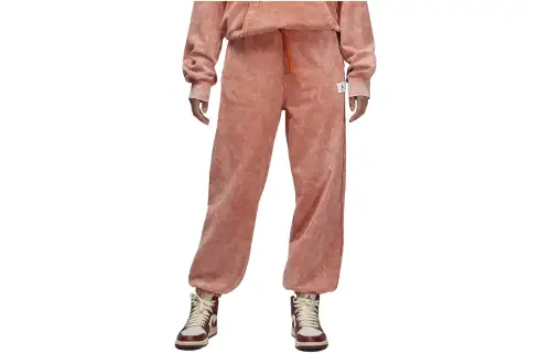 Jordan Flight Knitted Sweatpants Women's Orange Red Moderate Cuffed Pants