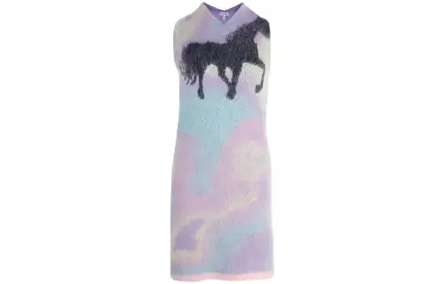 LOEWE FW22 Sleeveless Dress Women's Pink Purple