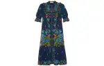 GUCCI SS23 Short Sleeved Dress Women's Marine Blue