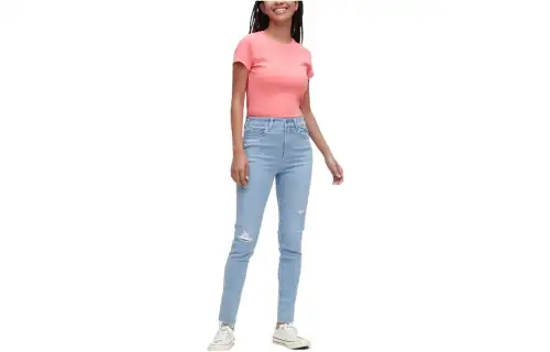 UNIQLO Jeans Women's Sky Blue Thin Ripped Pants