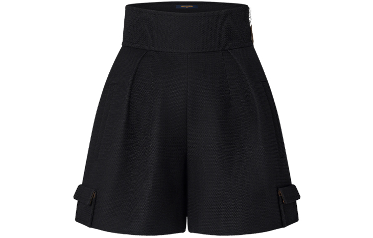 Lv Flap Pocket Wide Leg Mini Shorts