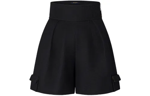 Lv Flap Pocket Wide Leg Mini Shorts