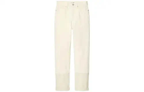 UNIQLO X JW Anderson Uniqlo Jw Anderson Co Branded Series Jeans Women's Ivory Moderate Straight Fit Pants