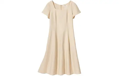 UNIQLO Short Sleeved Dress Women's Beige