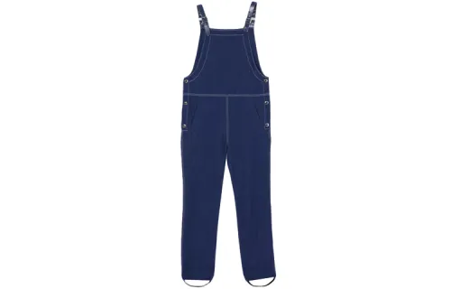 Burberry Overalls Women's Dark Canvas Blue Moderate Straight Fit Pants