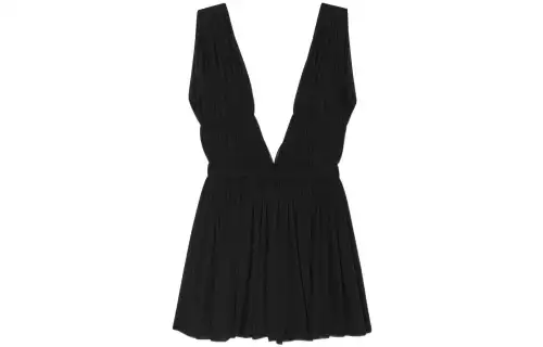 pleated open-back mini dress
