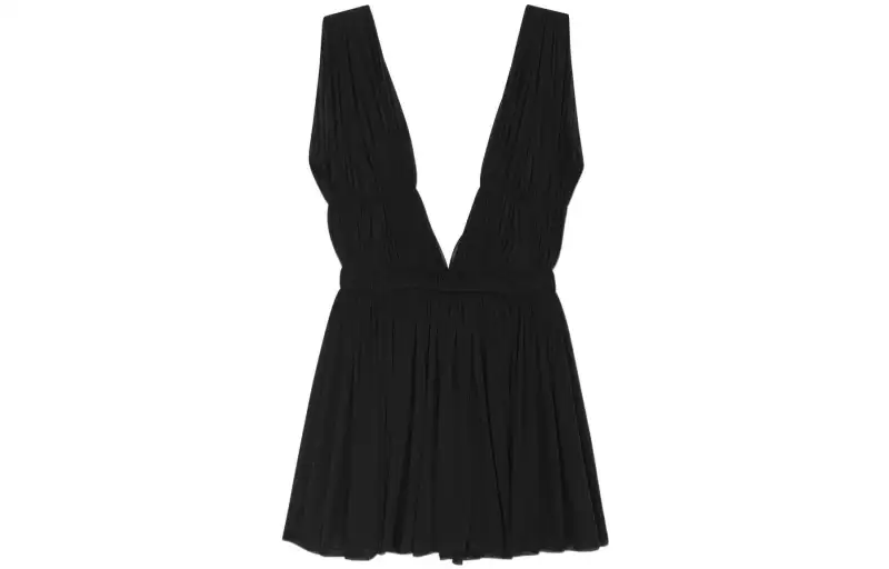 pleated open-back mini dress