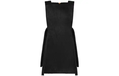 LOUIS VUITTON Sleeveless Dresses Women's Black Square Collar Moderate Short