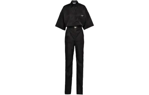PRADA Recycled Nylon Jumpsuit Women's Black