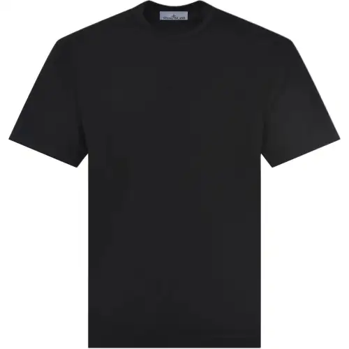 STONE ISLAND Logo Embroidered Crewneck T Shirt