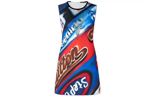 LOUIS VUITTON New Quarterly Products Of LV Sleeveless Dresses Women's Multicolor Crew Neck Moderate Short
