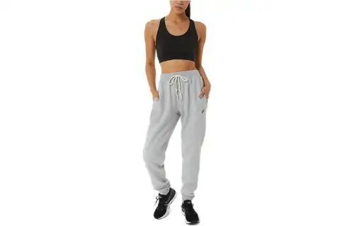 ASICS Knitted Sweatpants Women's Light Gray Moderate Cuffed Pants