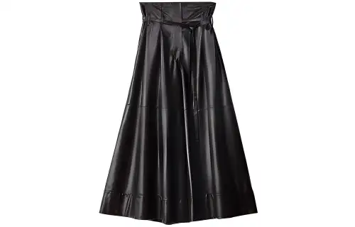 LOEWE FW21 Leather Long Skirt Women's Black