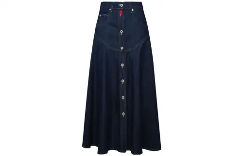 【Zoomed ImageryPrevious Season】logo-patch cotton skirt