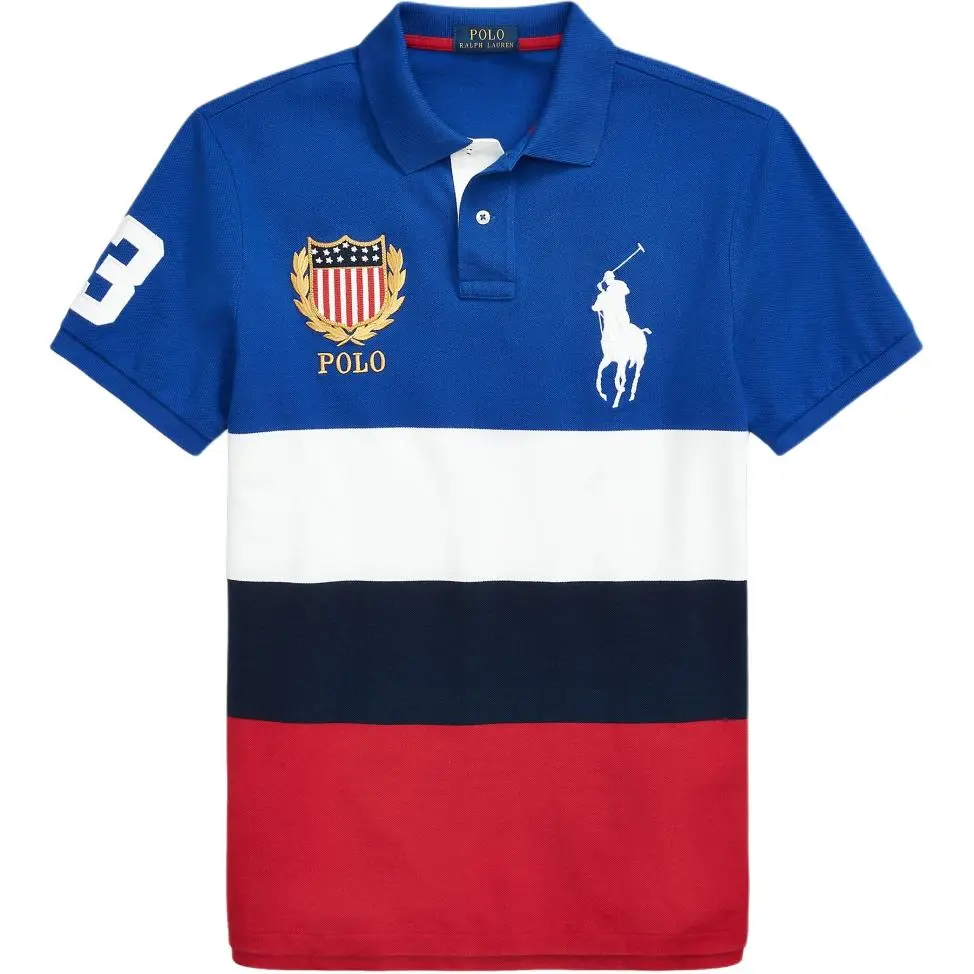 Polo Ralph Lauren Big Pony SS24 Polo Shirt Custom Slim Fit Men's Blue