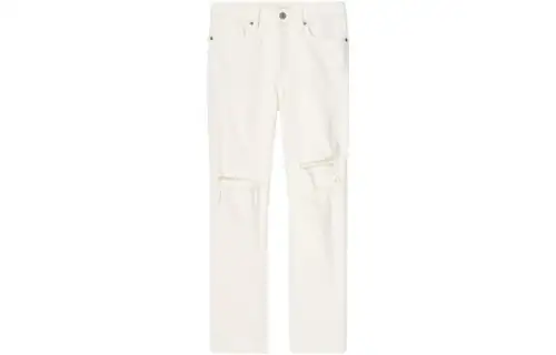 UNIQLO SS23 Jeans Women's Ivory Moderate Ripped Pants
