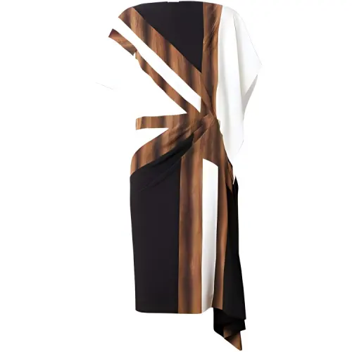 Burberry Flag Print Asymmetric Dress
