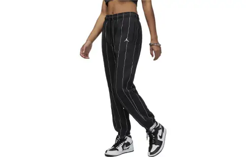Jordan Brooklyn Knitted Sweatpants Women's Black Moderate Cuffed Pants