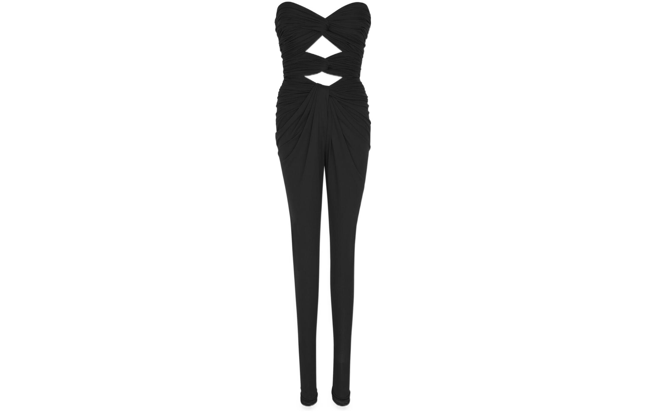 SAINT LAURENT Cut Out Strapless Jumpsuit