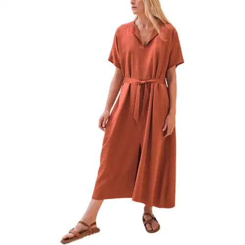 HERMES SS24 Short Sleeved Dress Women's Orange