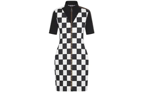 LOUIS VUITTON Short Sleeved Dress Women's White