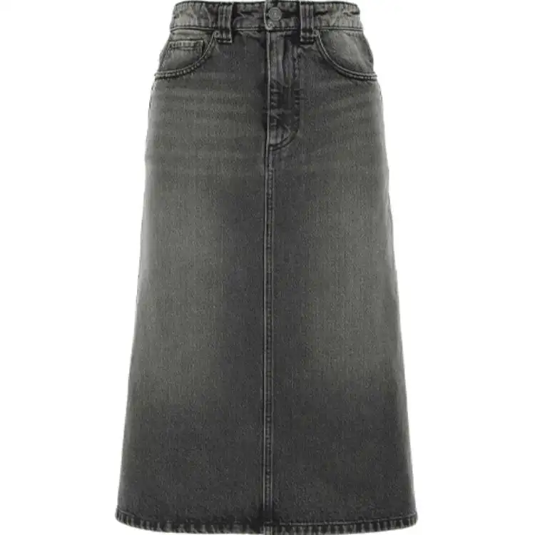 Balenciaga SS21 Denim Long Skirt Women's Gray