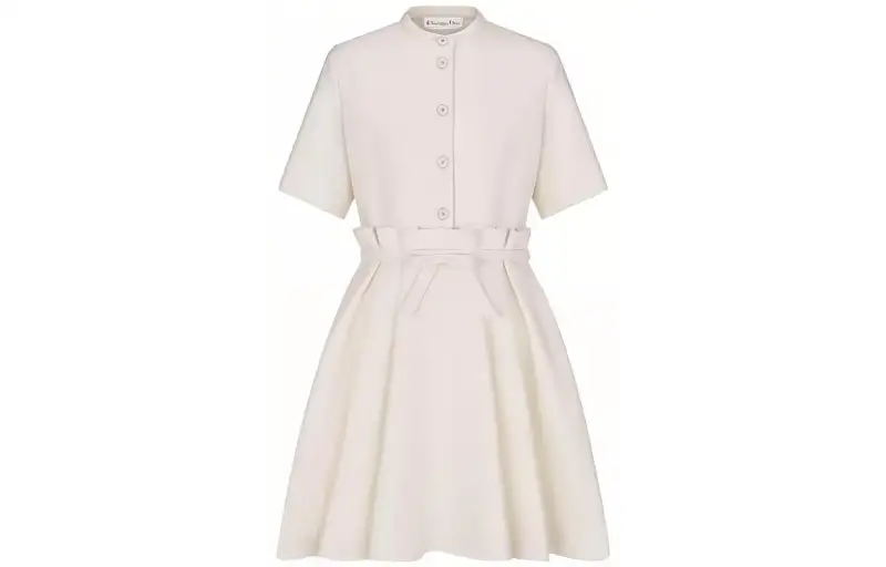 DIOR SS23 Short Sleeved Dress Women's White