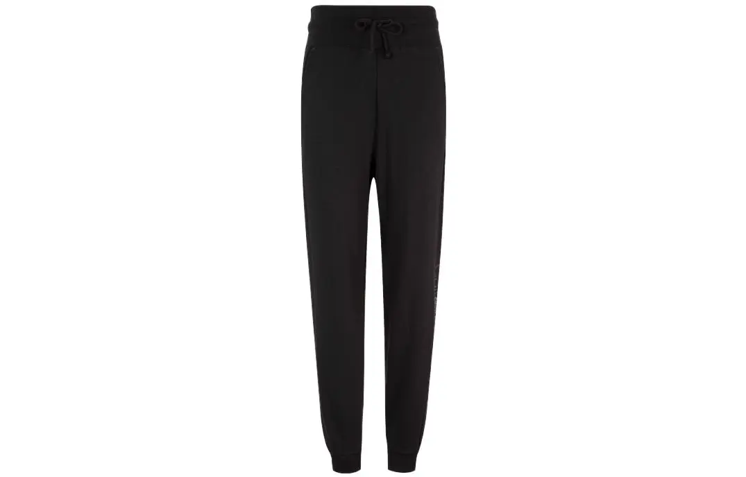 Calvin Klein Knitted Sweatpants Women's Black Moderate Cuffed Pants