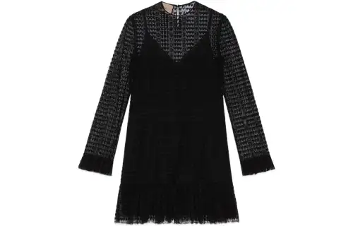 GUCCI Lovelight Lace Shift Dress Black