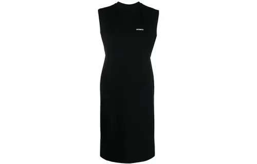 Vetements Sleeveless Dresses Women's Black Crew Neck