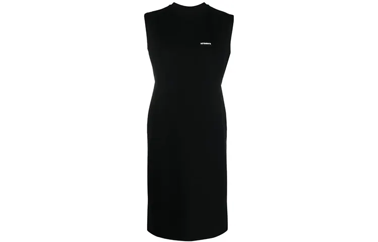 Vetements Sleeveless Dresses Women's Black Crew Neck