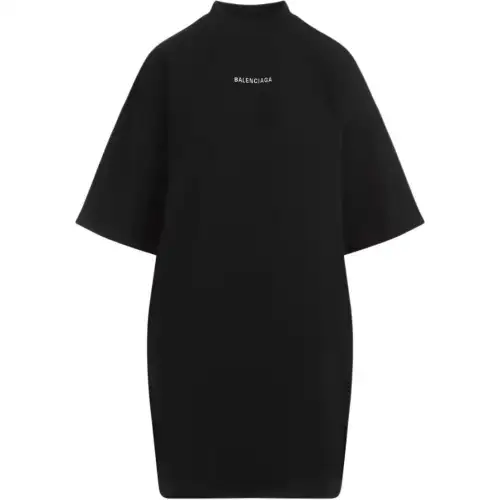 Balenciaga Logo Embroidered T-Shirt Dress