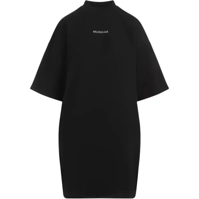 Balenciaga Logo Embroidered T-Shirt Dress
