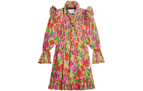 Balenciaga FW21 Long Sleeved Dress Women's Multicolor