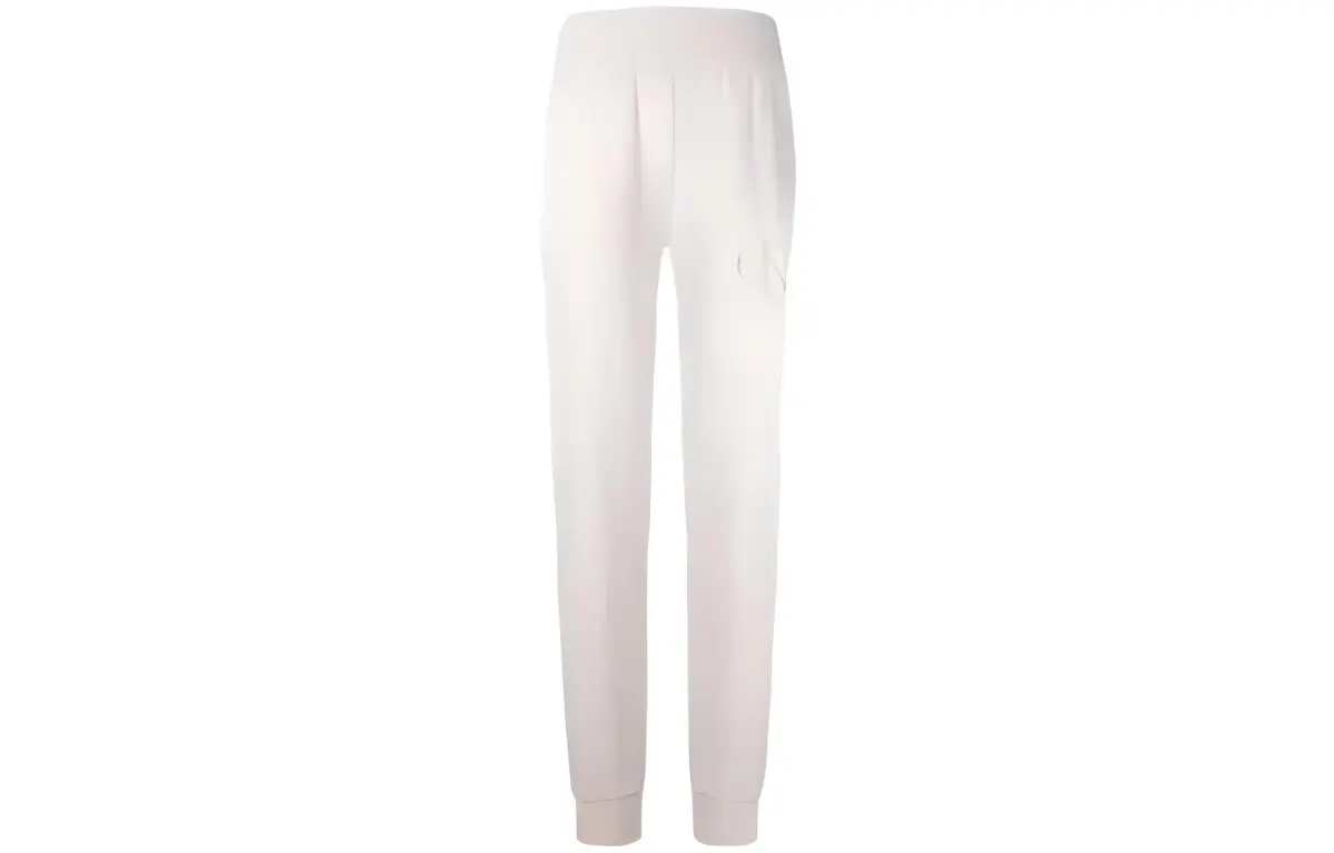 Calvin Klein Knitted Sweatpants Women's Milk White YBI Moderate Cuffed Pants