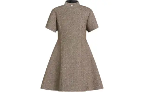 LOUIS VUITTON Short Sleeved Dress Women's Brown