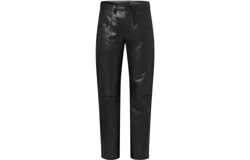 LOUIS VUITTON Leather Pants Women's Black