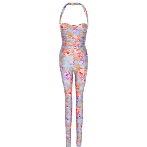 SAINT LAURENT SS22 Jumpsuit Women's Blue
