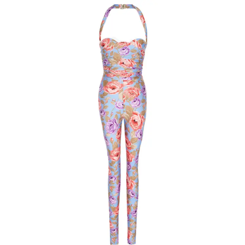SAINT LAURENT SS22 Jumpsuit Women's Blue