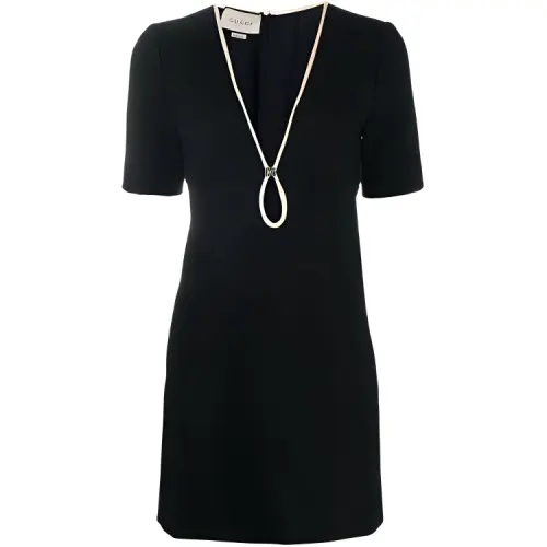GUCCI Short Sleeved Dress Women's Black
