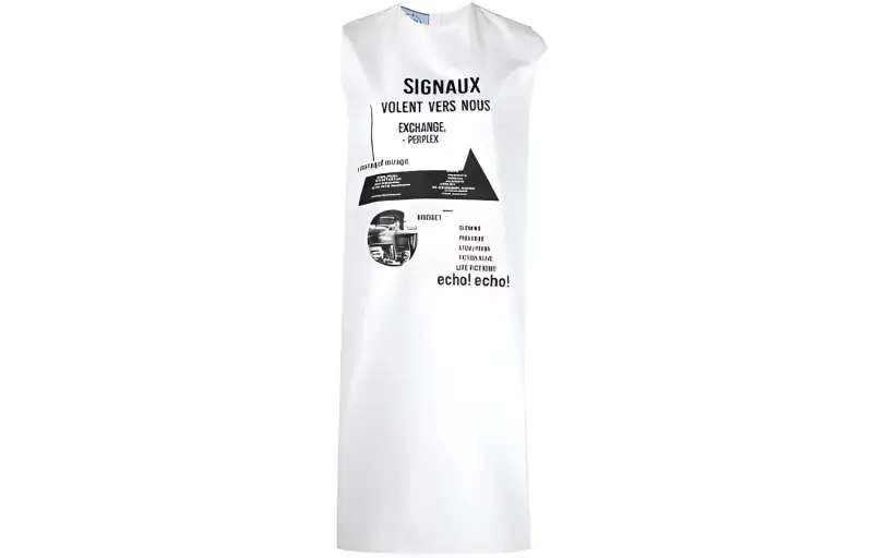 PRADA Taffeta Graphic Print Dress