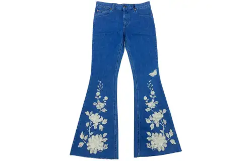 GUCCI Jeans Women's Blue Moderate Flared Pants