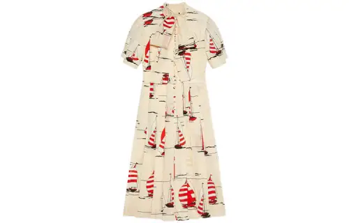 GUCCI Short Sleeved Dress Women's White