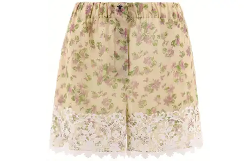 Christian DIOR Floral Printed Lace Detailed Shorts