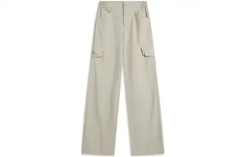 Li Ning CF Tracing Knitted Sweatpants Women's White Gray Green Stripes