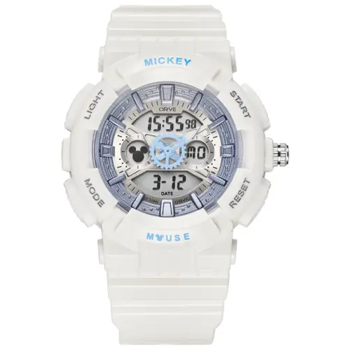 Disney Disney, sports fashionable universal high quality electronic quartz watch strap, women's watch, white waterproof dial, for teenagers, for students, quartz mechanism