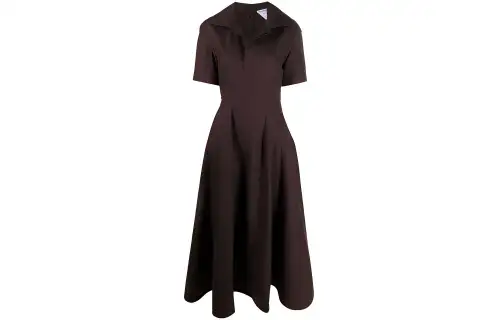 Bottega Veneta Short Sleeved Dresses Women's Brown Moderate Long